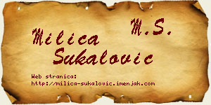 Milica Šukalović vizit kartica